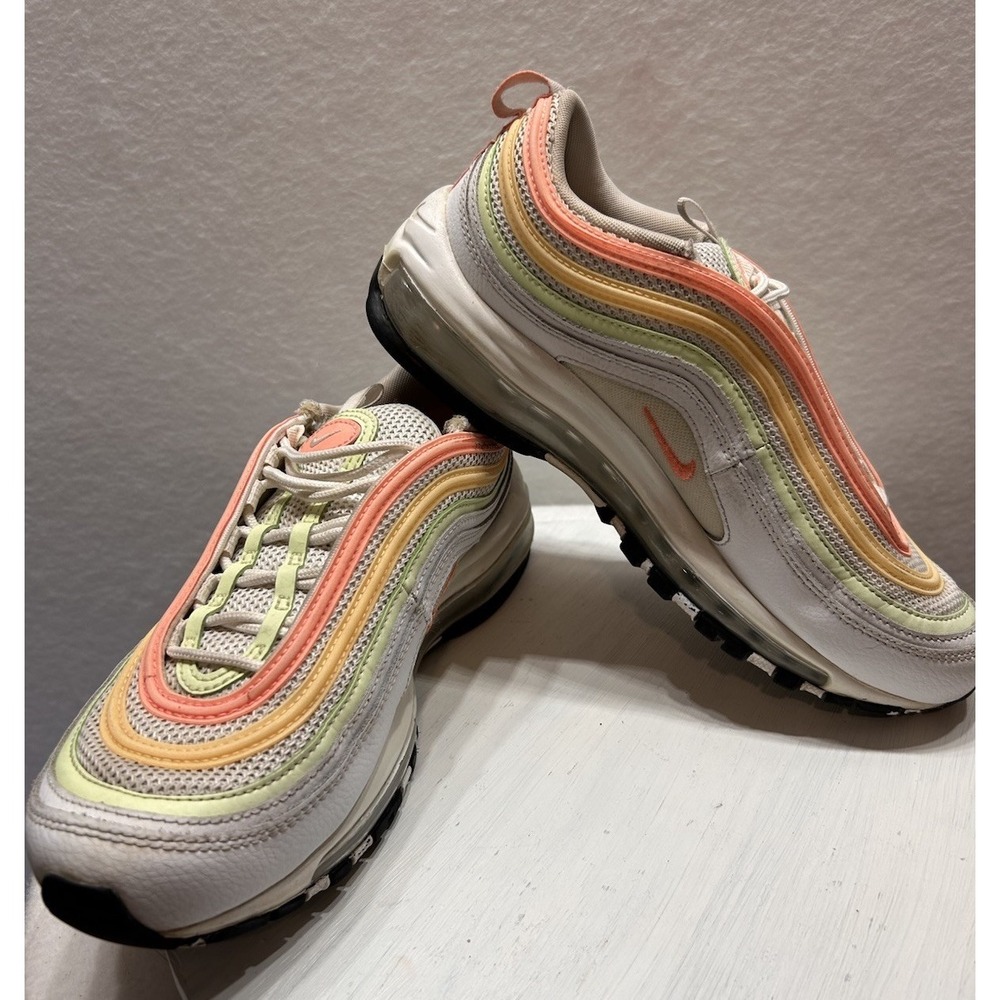 NIKE AIR MAX 97 ESS WHITE-ATOMIC PINK-MELON TINT Womens SZ 8 [CZ6087-100]
